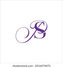 Luxury monogram letter P and S for beauty business logo