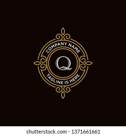 luxury monogram letter Q logotype. premium brand icon. elegant alphabet/initial frame design vector. can be used for beauty industry, cosmetics, salon, boutique, spa, company, corporate, etc