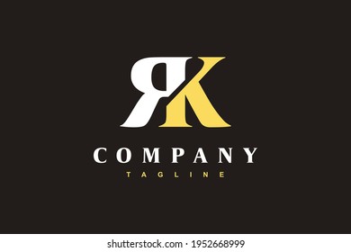 luxury monogram letter RK logo