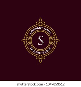 luxury monogram letter S logotype. premium brand icon. elegant alphabet/initial frame design vector. can be used for beauty industry, cosmetics, salon, boutique, spa, company, corporate, etc