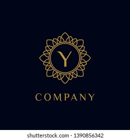 luxury monogram letter Y logotype. premium brand icon. elegant alphabet/initial frame design vector. can be used for beauty industry, cosmetics, salon, boutique, spa, company, corporate, etc