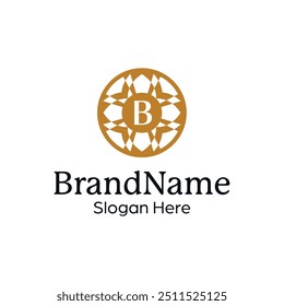 Luxury Monogram Logo Design Template with an Intricate Floral Pattern