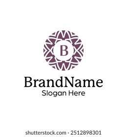 Luxury Monogram Logo Design Template with an Intricate Floral Pattern