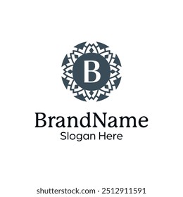 Luxury Monogram Logo Design Template with an Intricate Floral Pattern