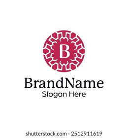 Luxury Monogram Logo Design Template with an Intricate Floral Pattern