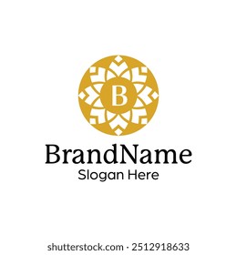 Luxury Monogram Logo Design Template with an Intricate Floral Pattern