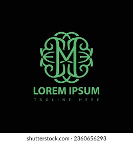 Luxury monogram logo design vector illustration.
