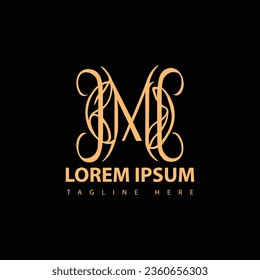 Luxury monogram logo design vector illustration.