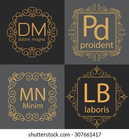 luxury monogram logo identity template collection,elegant line art trendy,business sign,boutique logo , premium insignia,vector illustration