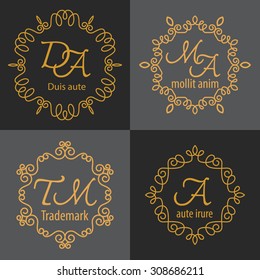 luxury monogram logo identity template collection, elegant line art trendy, business sign, boutique logo , premium insignia, vector illustration