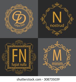 luxury monogram logo identity template collection,elegant line art trendy,business sign,boutique logo , premium insignia,vector illustration