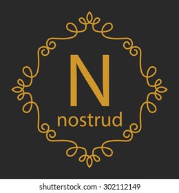 luxury monogram logo identity template,elegant linear,business sign,boutique logo , premium insignia,vector