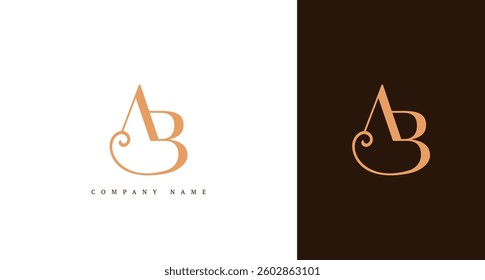 Luxury monogram logo with the initials AB, perfect for branding, fashion, and boutique businesses