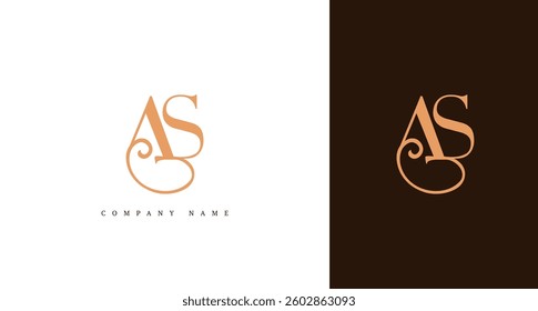 Luxury monogram logo with the initials AS, perfect for branding, fashion, and boutique businesses