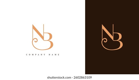 Luxury monogram logo with the initials NB, perfect for branding, fashion, and boutique businesses