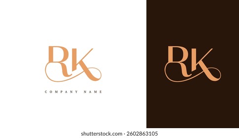 Luxury monogram logo with the initials RK, perfect for branding, fashion, and boutique businesses