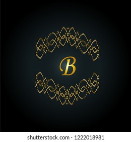 Luxury monogram logo with letter B. Vector emblem for antiques, restaurants, boutiques, hotels, heraldry, jewelry