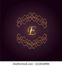 Luxury monogram logo with letter E. Vector emblem for antiques, restaurants, boutiques, hotels, heraldry, jewelry