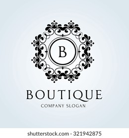 Luxury Monogram logo template for boutique hotel and fashion brand identity