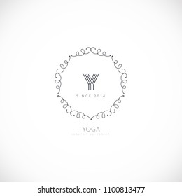 Luxury monogram logo template. Elegant design for business sign, restaurant, wedding shop, jewelry, fashion, product design, brand sign. Vector illustration.