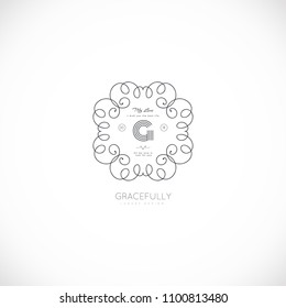Luxury monogram logo template. Elegant design for business sign, restaurant, wedding shop, jewelry, fashion, product design, brand sign. Vector illustration.