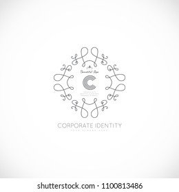 Luxury monogram logo template. Elegant design for business sign, restaurant, wedding shop, jewelry, fashion, product design, brand sign. Vector illustration.