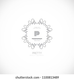 Luxury monogram logo template. Elegant design for business sign, restaurant, wedding shop, jewelry, fashion, product design, brand sign. Vector illustration.