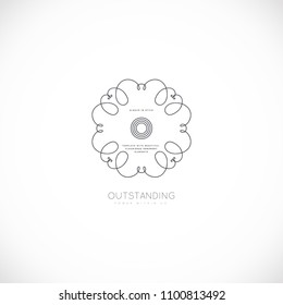 Luxury monogram logo template. Elegant design for business sign, restaurant, wedding shop, jewelry, fashion, product design, brand sign. Vector illustration.