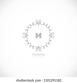 Luxury monogram logo template. Elegant design for business sign, restaurant, wedding shop, jewelry, fashion, product design, brand sign. Vector illustration.