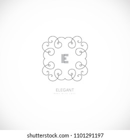 Luxury monogram logo template. Elegant design for business sign, restaurant, wedding shop, jewelry, fashion, product design, brand sign. Vector illustration.