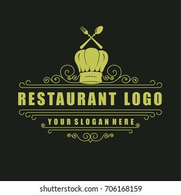 Luxury monogram logo template for logotype or badge design. Trendy vintage royal ornament frame illustration, good for restaurant, cafe brand. Elegant ornament lines. Business sign. Vector