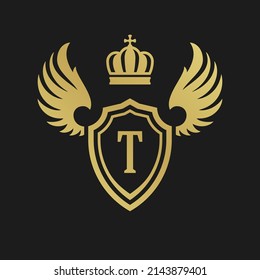 Luxury monogram logo template vector object for logotype or badge design. Trendy vintage royal ornament frame illustration, good for fashion boutique, alcohol or hotel brand.