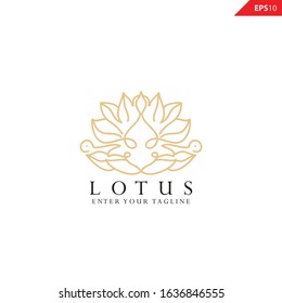 Luxury Monogram Lotus Flower Logo Template Design Inspiration