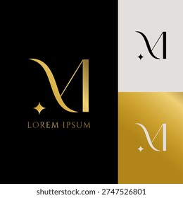 Luxury Monogram M Logo with Star Symbol