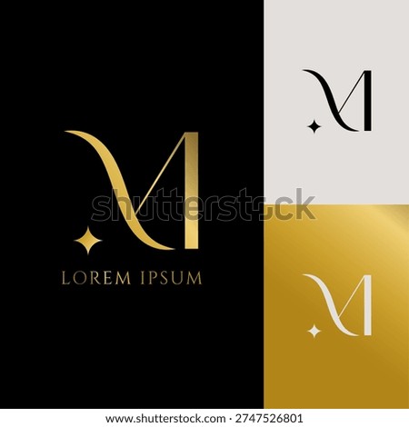 Luxury Monogram M Logo with Star Symbol