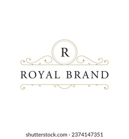 Luxury monogram ornament logo in retro vintage style. Logo for labels, restaurants, businesses, hotels.