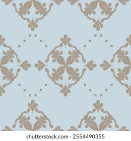 Luxury monogram Pale Shades of Gold on Grey Background. Detailed Rich Seamless Embroidery Pattern for Delicate Exquisitely Work Design Minimal Modern Less is More but Still Classy illustration vector.