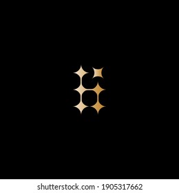 Luxury monogram sparkling connection letter h vector logo design