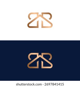 Diseño de logotipo de lujo monograma doble B