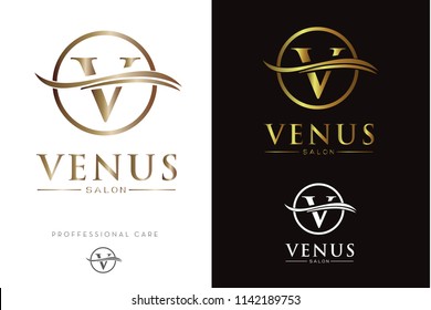 Luxury Monogram V in circle Logo/Icon