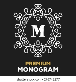 Luxury monogram white logo template. Royal white frame. Floral calligraphic elegant ornament. Great royal sign for boutique, cafe, jewelry, fashion,  heraldic, shop, elite restaurant, fashion industry