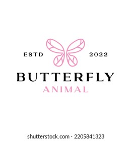 Luxury Monoline Butterfly Logo vector design graphic for boutique and jewelry
