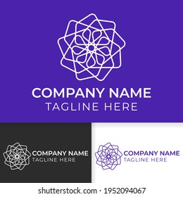 luxury monoline concept logo design. Flower and natural logo design.