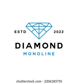 Luxury Monoline Diamond Logo vector design graphic emblem