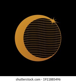 luxury moon logo design idea