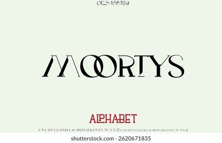 Luxury Moortys Regular alphabet letters font for logo