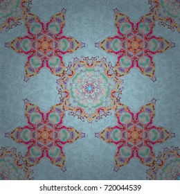 Luxury motley pattern with abstract vector elements. Red and gray geometric seamless pattern.