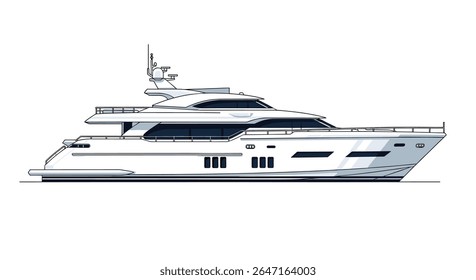 Design de iate motor de luxo para viagem oceânica