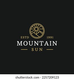 icono de diseño de logotipo de montaña de lujo