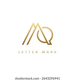 Luxury MQ Monogram Logo Design – Golden Gradient Lettermark, Modern Elegant Initials Symbol, Premium Branding Icon.